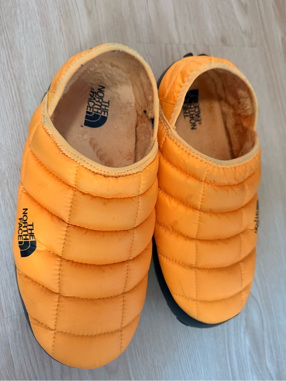 The North Face thermoball yellow Quilted Slip-On Slippers
